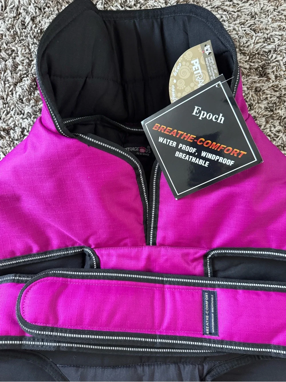 Pink & Black Quilted Dog Vest